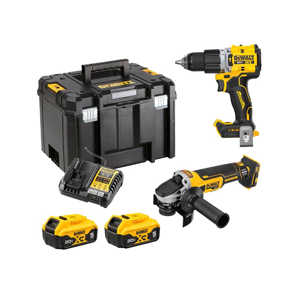 ชุดสว่านกระแทกและเครื่องเจียรไร้สาย (พร้อมแบตเตอรี่และแท่นชาร์จ) DEWALT DCK2026P2T-B1 20 โวลต์