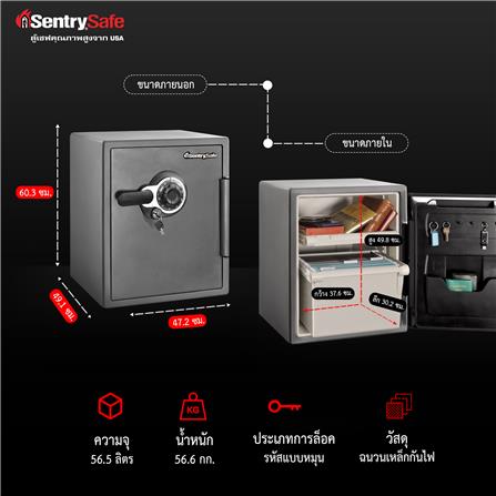 ตู้นิรภัยมือหมุน SENTRYSAFE SFW205DPB สีดำ_4