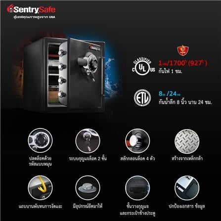 ตู้นิรภัยมือหมุน SENTRYSAFE SFW123DTB สีดำ_2