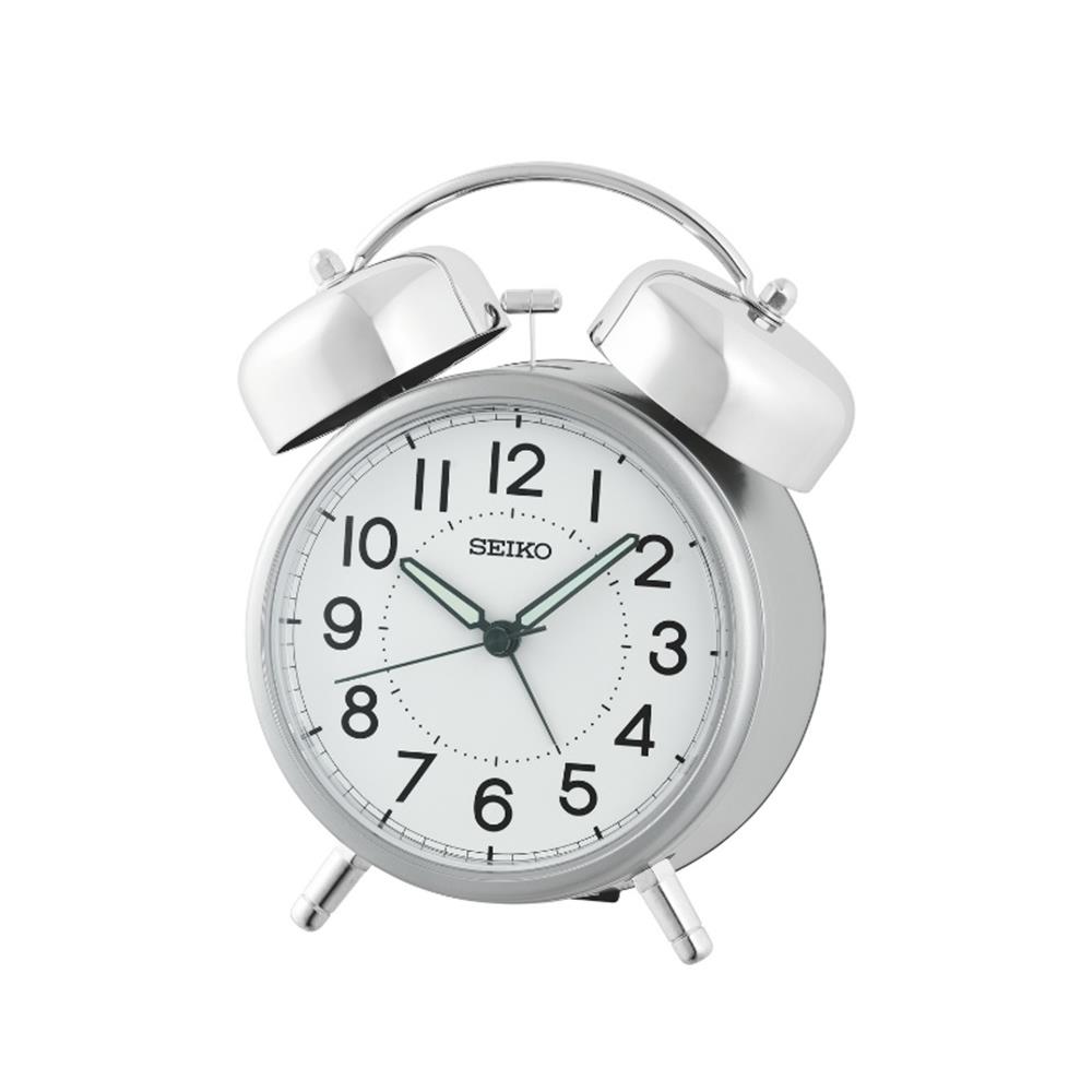 นาฬิกาปลุก SEIKO CLOCKS QHK063S 5.9x4.8 นิ้ว สีเงิน