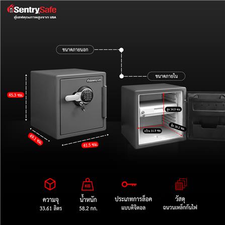 ตู้นิรภัย ELECTRONIC SENTRYSAFE STW123GDC สีดำ_4