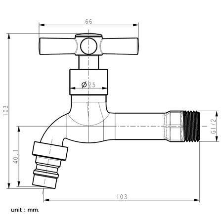 ก๊อกล้างพื้น 1 ทาง MOYA MY-8203 สีโครม_4