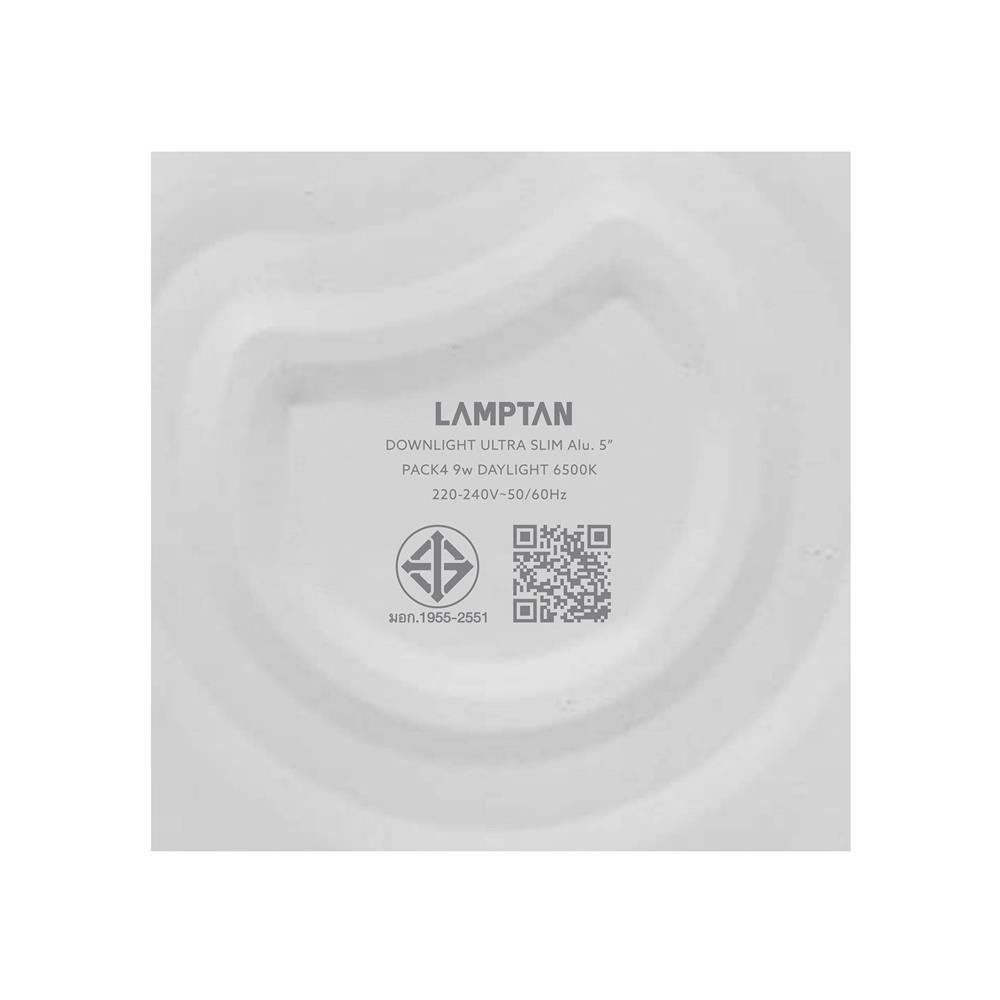 ดาวน์ไลท์ LED LAMPTAN SLIM 6 นิ้ว 9 วัตต์ DAYLIGHT สีขาว (แพ็ก 4 ชิ้น)