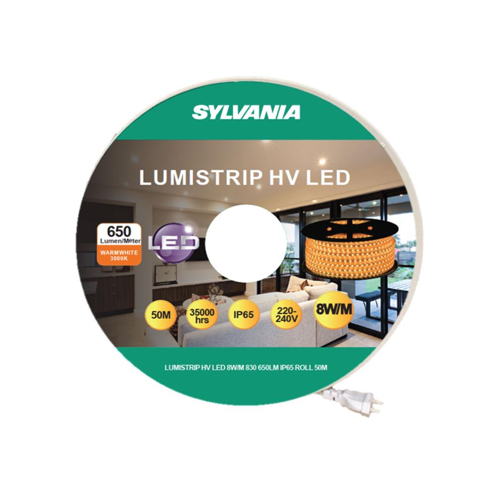 ไฟเส้น LED SYLVANIA LUMISTRIP HV LED 8 วัตต์/เมตร WARM WHITE 50 เมตร