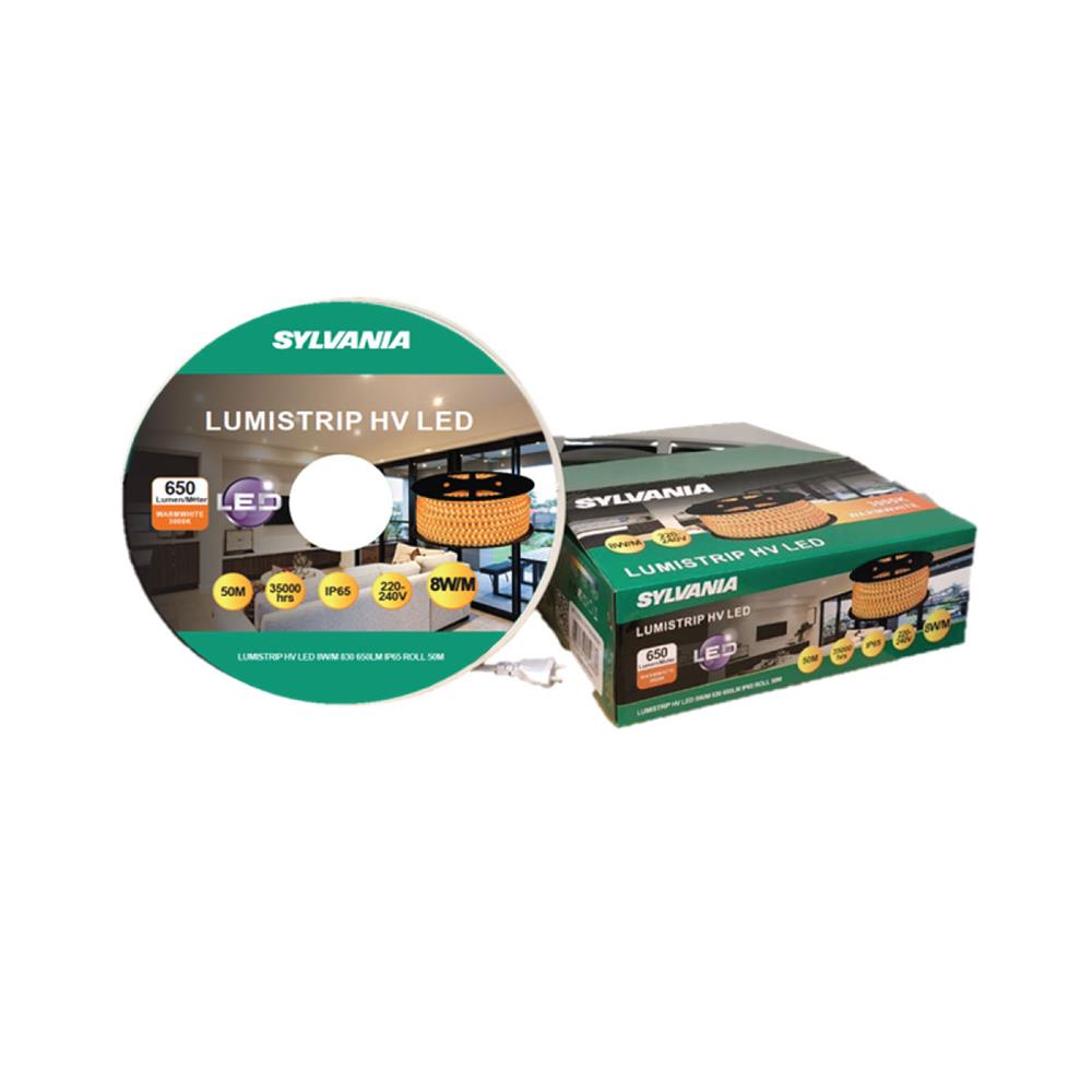 ไฟเส้น LED SYLVANIA LUMISTRIP HV LED 8 วัตต์/เมตร WARM WHITE 50 เมตร