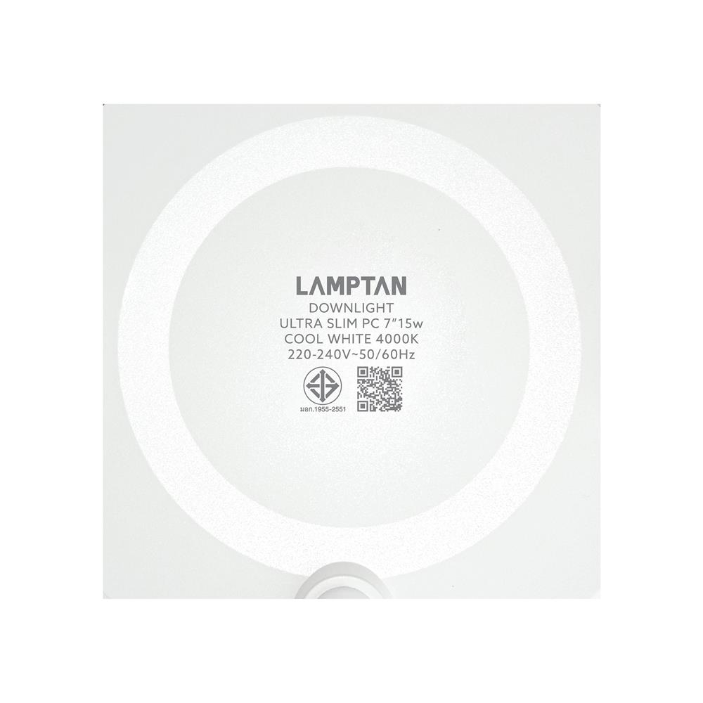 ดาวน์ไลท์ LED LAMPTAN ULTRA SLIM PC 8 นิ้ว 15 วัตต์ COOL WHITE สีขาว
