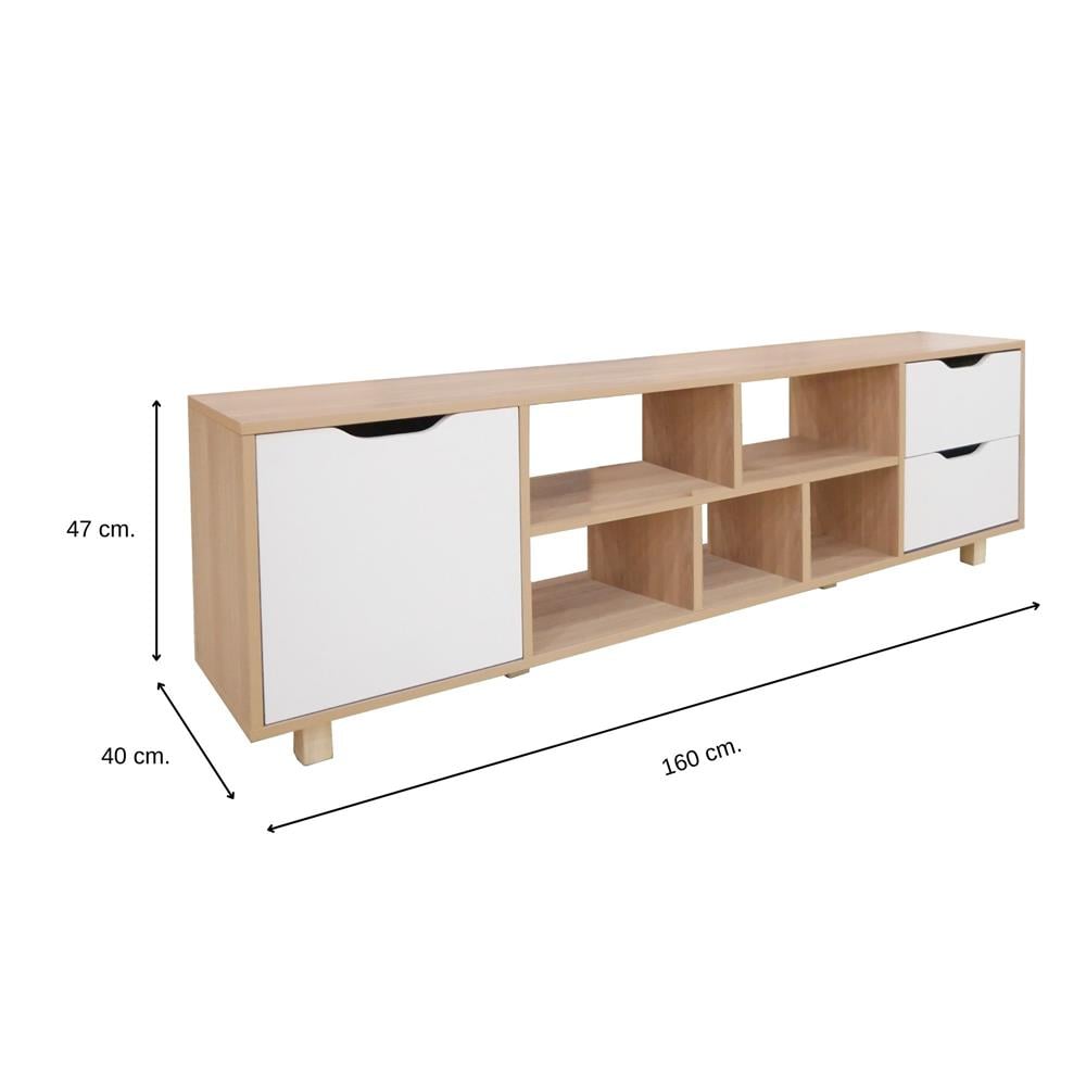 ตู้วางทีวี FURDINI MINIE 160 ซม. สีไม้/ขาว