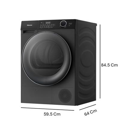เครื่องอบผ้าฝาหน้า HISENSE DH105M3 10.5 กก. HEAT PUMP สีดำ_3