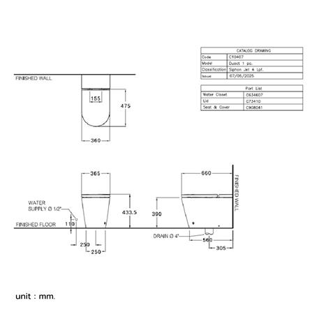 สุขภัณฑ์ 1 ชิ้น COTTO DUACT C10407 4.5 ลิตร สีขาว_4