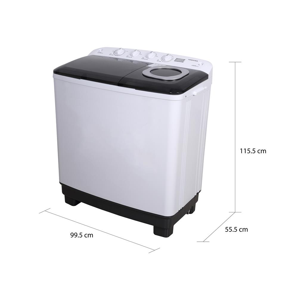 เครื่องซักผ้า 2 ถัง TOSHIBA VH-Q180MT 17 กก. สีขาว