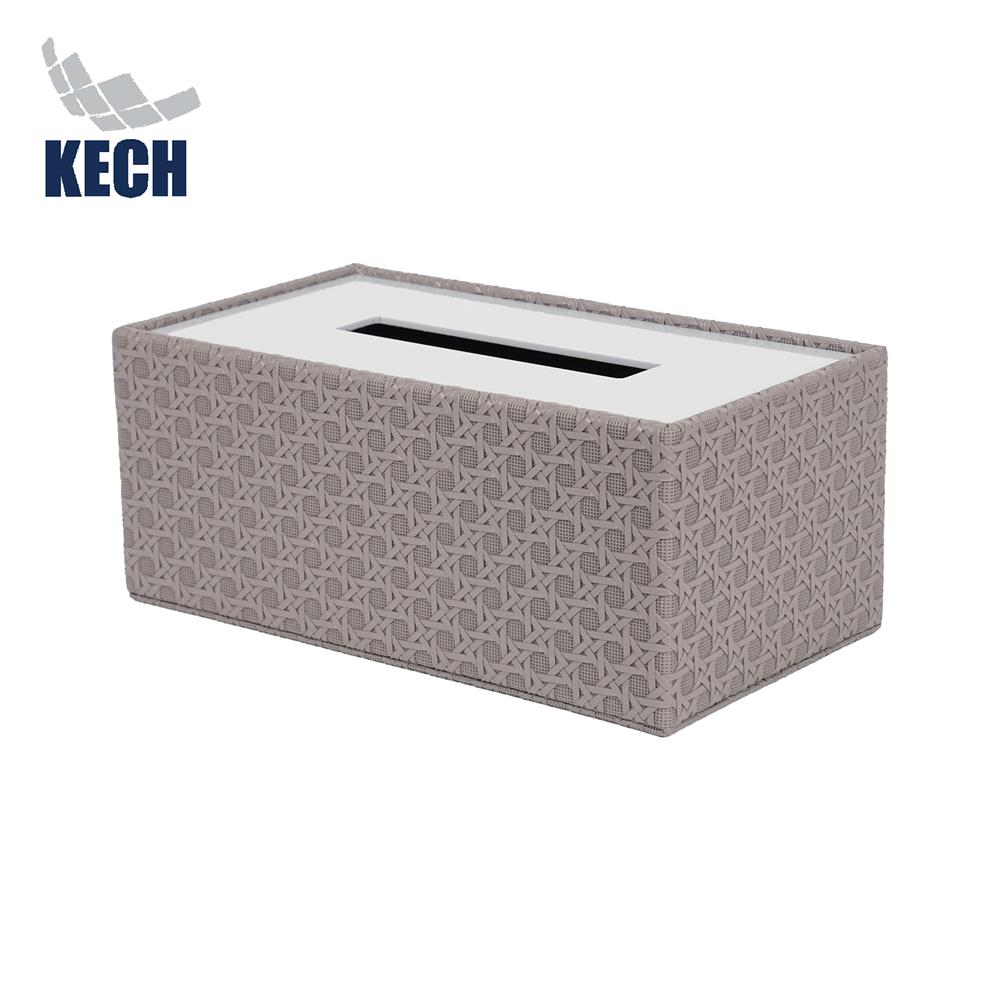 กล่องทิชชู่แผ่น PVC KECH PETRA สีเทา
