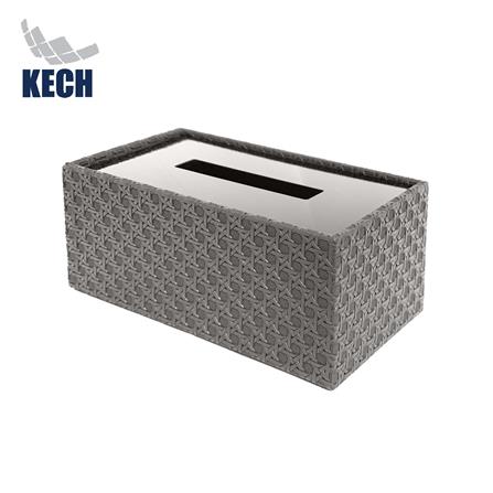 กล่องทิชชู่แผ่น PVC KECH PETRA สีเทา_0