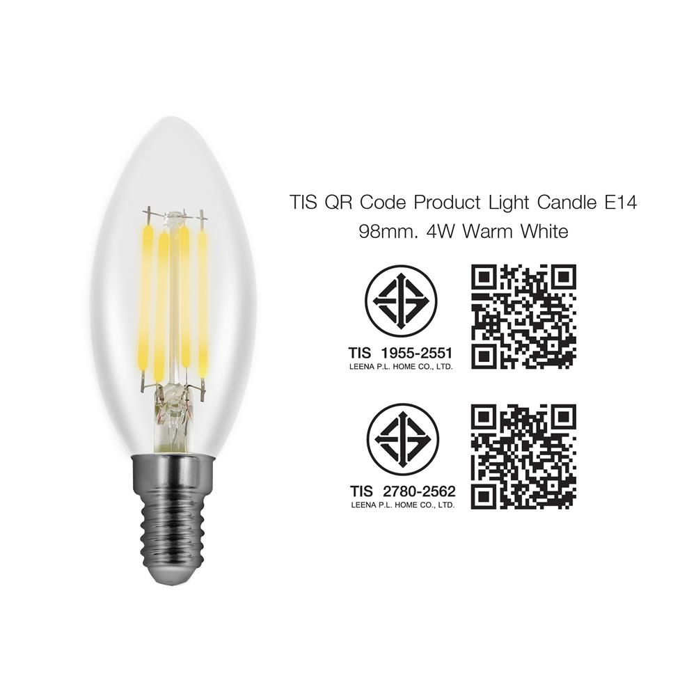 หลอด LED NAGAS CANDLE 4 วัตต์ WARM WHITE E14
