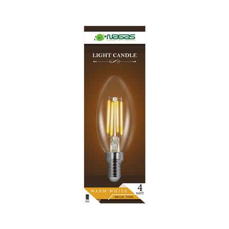 หลอด LED NAGAS CANDLE 4 วัตต์ WARM WHITE E14_1