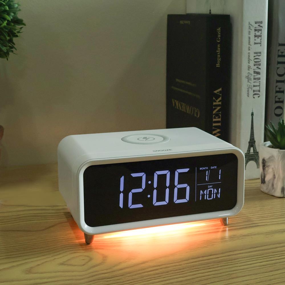 นาฬิกาดิจิทัล LED RIN 2150704022 6.6x3.4 นิ้ว สีขาว