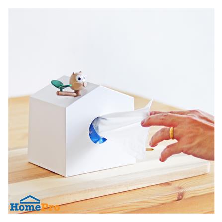 กล่องทิชชู่ป๊อปอัพ MINIMAL SCULPT OWL FRIEND สีขาว_4