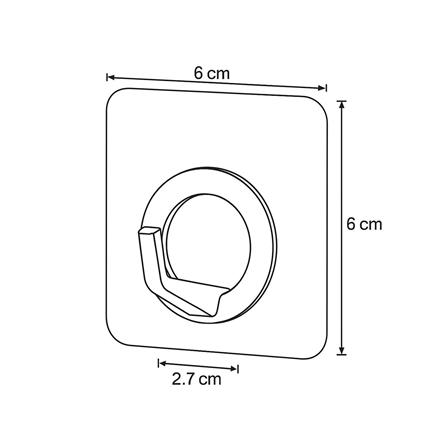 ขอแขวนกลมใสติดเทปกาว DEHUB VMH1O-CC60 สีใส_3