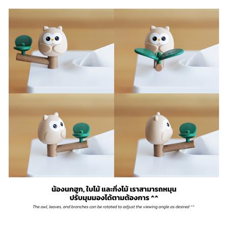 กล่องทิชชู่แผ่น MINIMAL SCULPT OWL FRIEND สีขาว_5