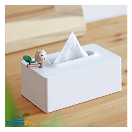 กล่องทิชชู่แผ่น MINIMAL SCULPT OWL FRIEND สีขาว_3