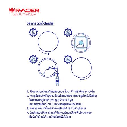 ไฟเพดาน LED RACER GARNET01 15 นิ้ว 36 วัตต์ DAYLIGHT/COOL WHITE/WARM WHITE_6