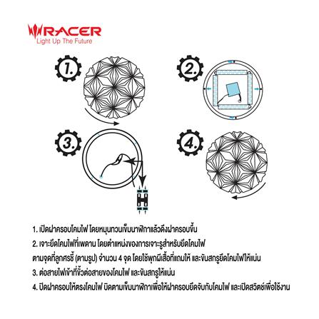 ไฟเพดาน LED RACER AMETHYST-01 19.5 นิ้ว 60 วัตต์ DAYLIGHT/COOL WHITE/WARM WHITE_6
