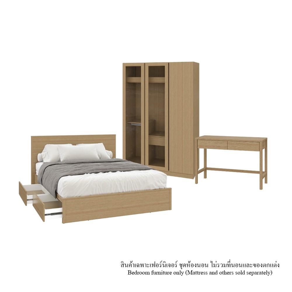 ชุดห้องนอน 6 ฟุต KONCEPT TIMBUR 59062085 สีแคชชูโอ๊ค