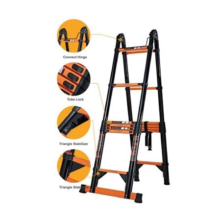 บันไดอเนกประสงค์ปรับแบบ BARCO 2x7 14 ขั้น สีดำ_6