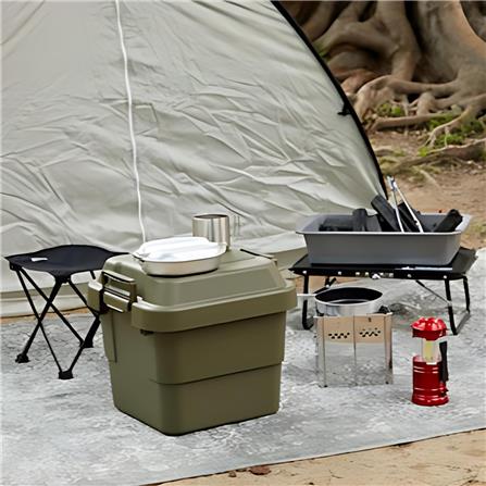 กล่องเครื่องมือ DIY TRUSCO ODC-30 30 ลิตร สีเขียวมะกอก_1