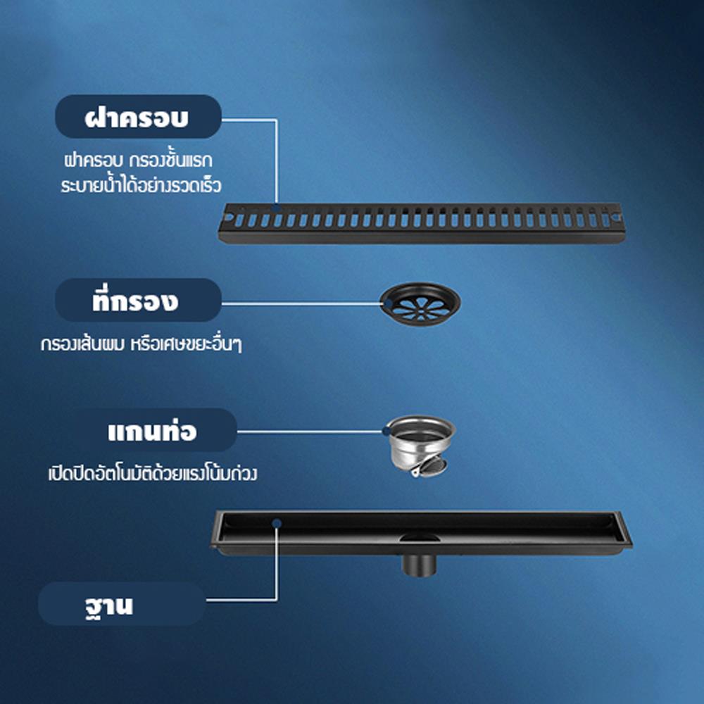 รางน้ำทิ้ง CASSA CL0151 40 ซม. สีดำ