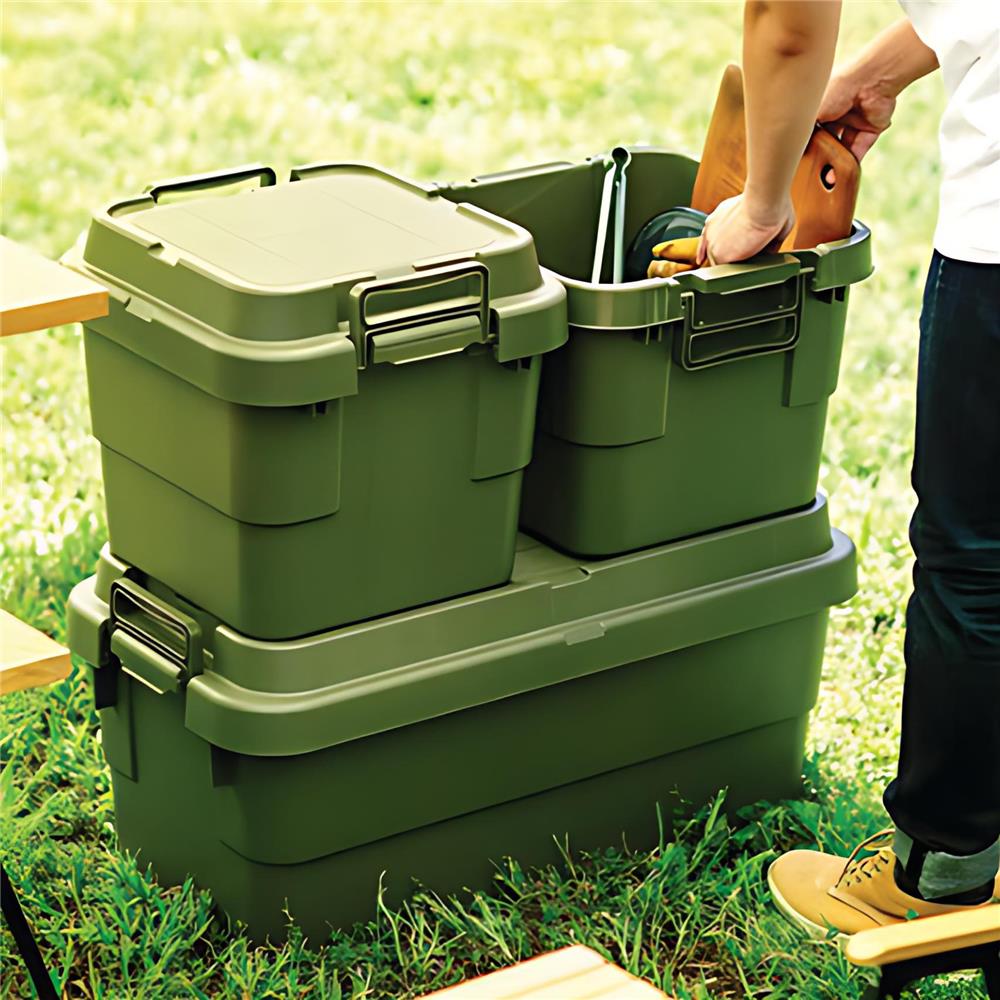 กล่องเครื่องมือ DIY TRUSCO ODCF-50 50 ลิตร สีเขียวมะกอก