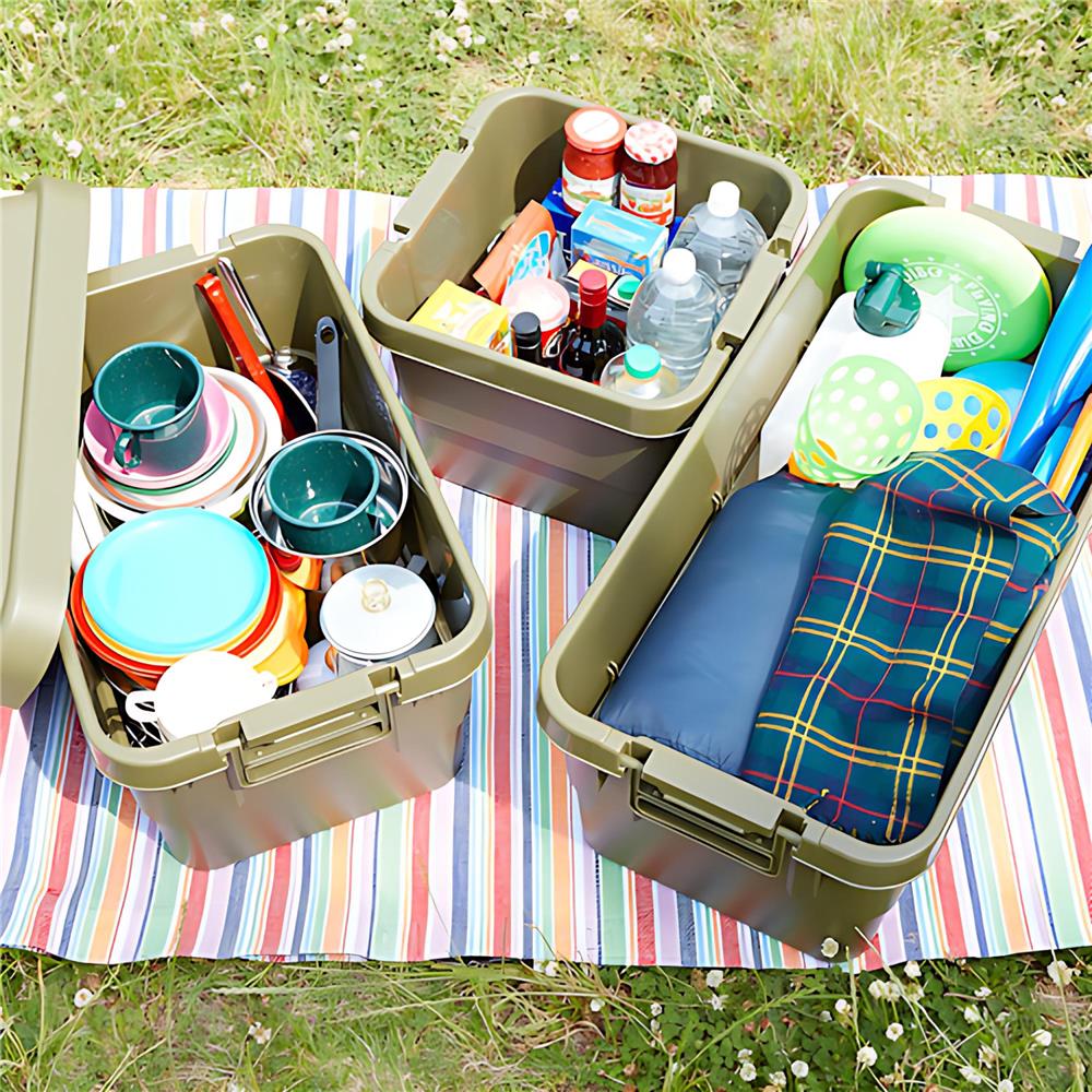 กล่องเครื่องมือ DIY TRUSCO ODC-70 70 ลิตร สีเขียวมะกอก