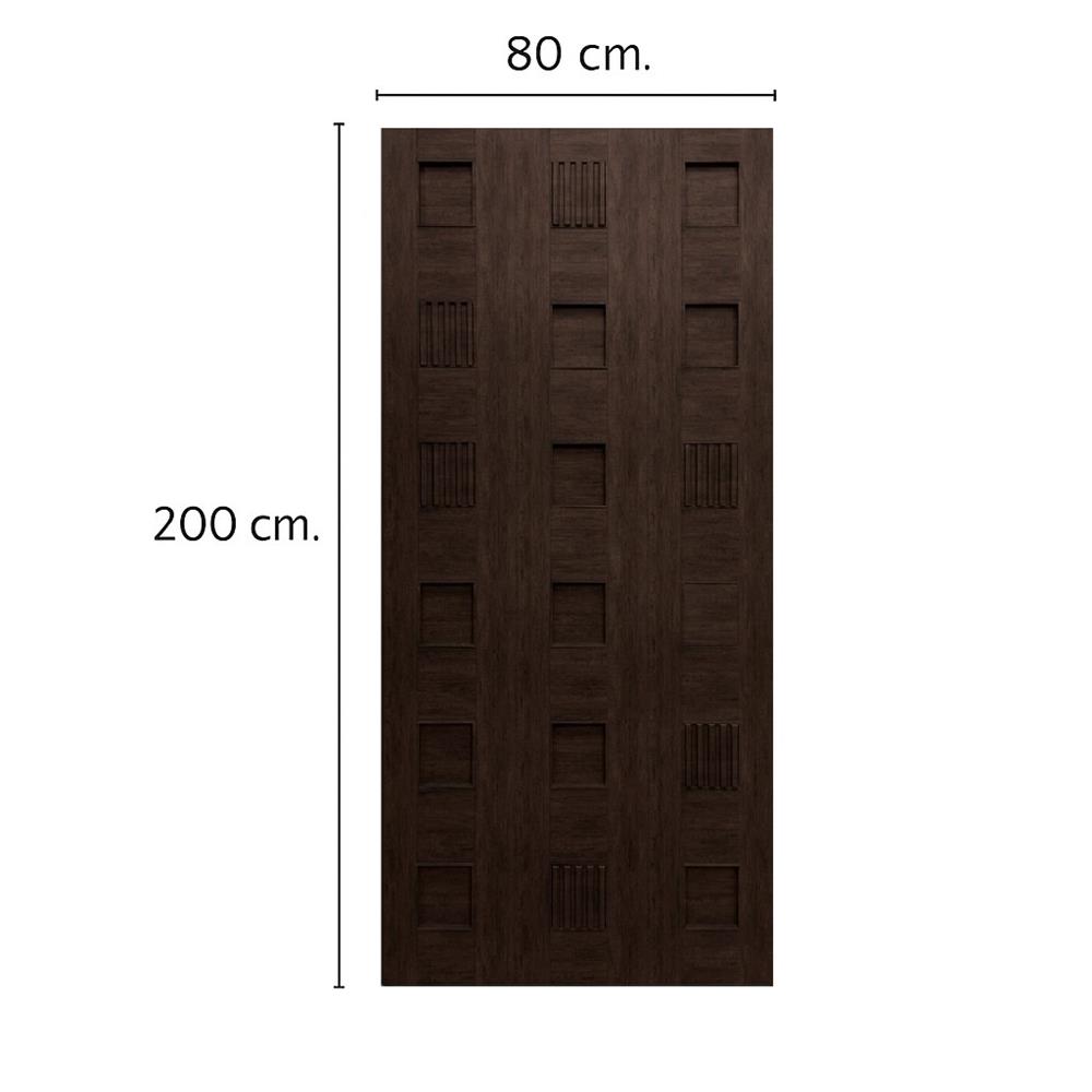 ประตูภายในโพลีสไตรีน ไม่เจาะลูกบิด LINEDEKOR DYNA 80x200 ซม. สีโอ๊ค