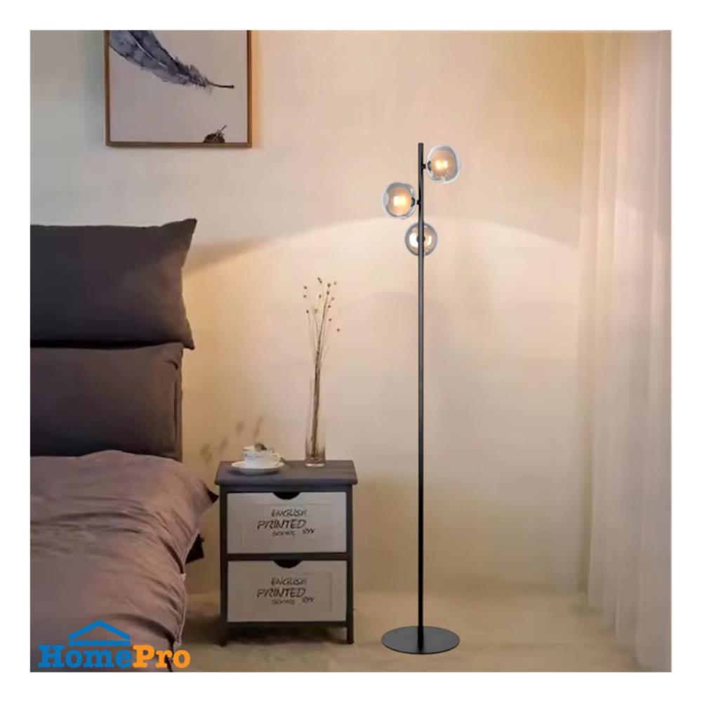 ไฟตั้งพื้น L&E 01-03087 สีดำ 3 หัว