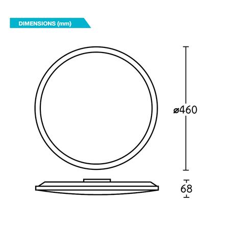 ไฟเพดาน LED BEC PUMA-WH 18 นิ้ว 42 วัตต์ DAYLIGHT สีขาว_5