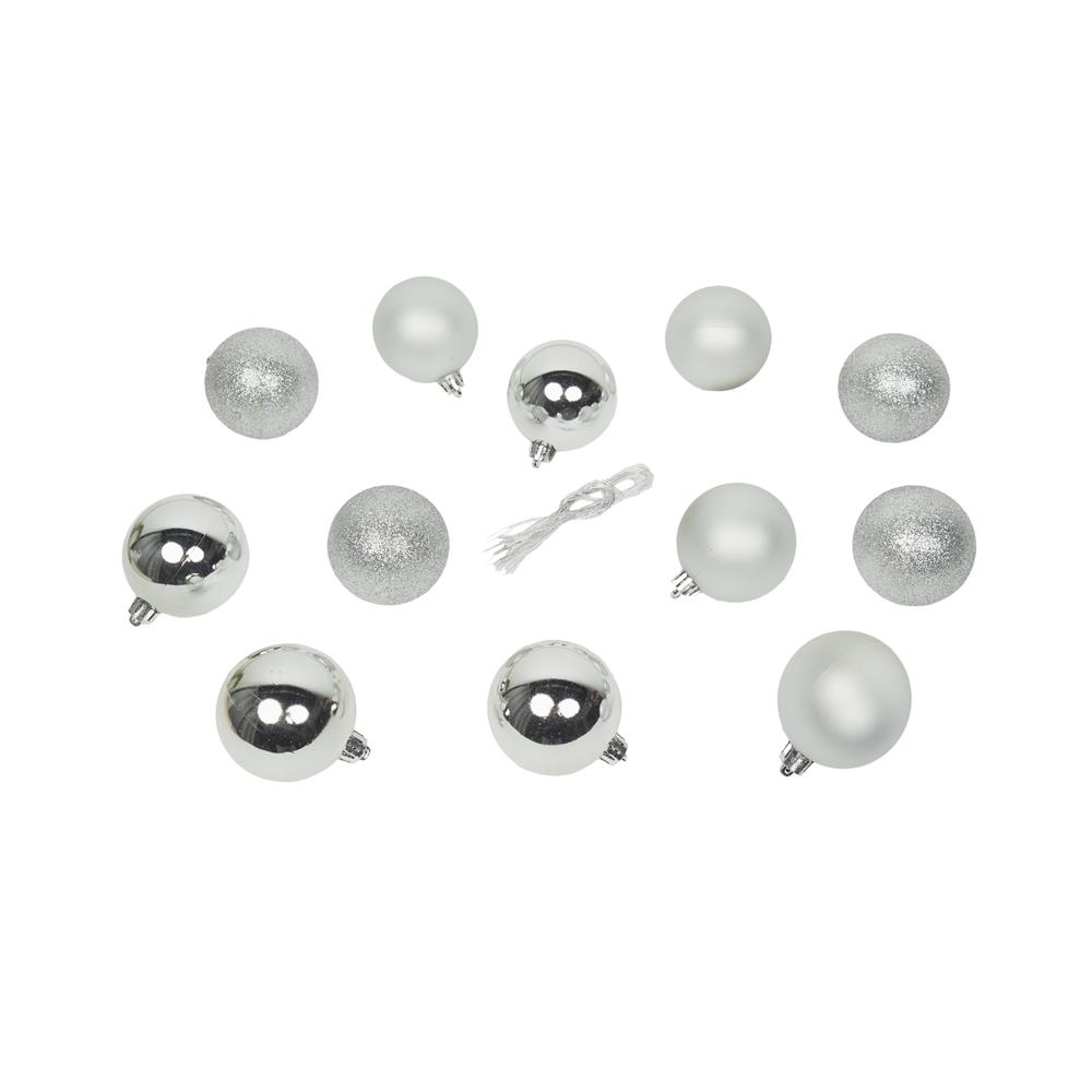 ชุดบอลตกแต่ง SNAZZ 6 ซม. สีเงิน (แพ็ก 12 ชิ้น)