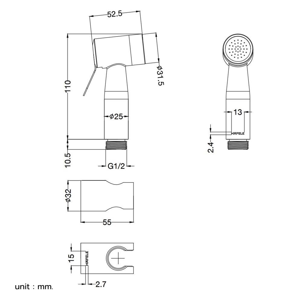สายฉีดชำระครบชุด HAFELE 485.95.097 สเตนเลส