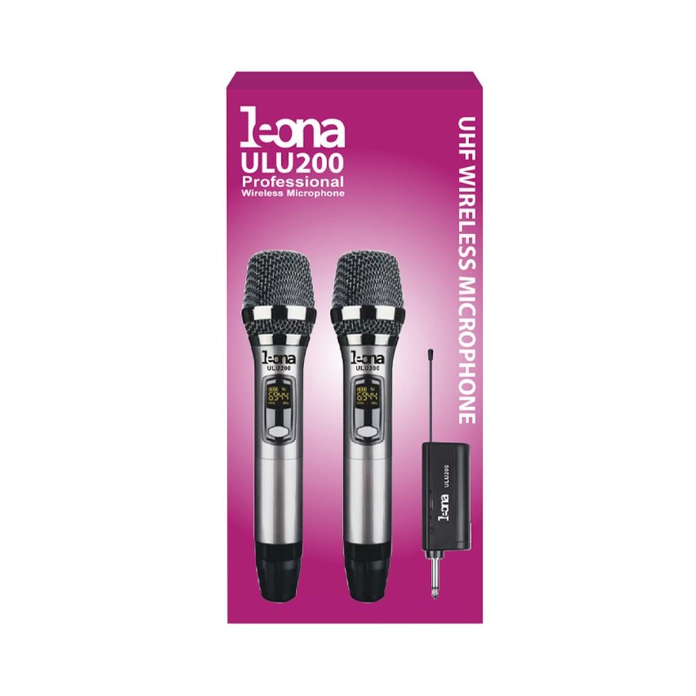 ไมโครโฟนคู่ไร้สายคลื่น UHF LEONA ULU200