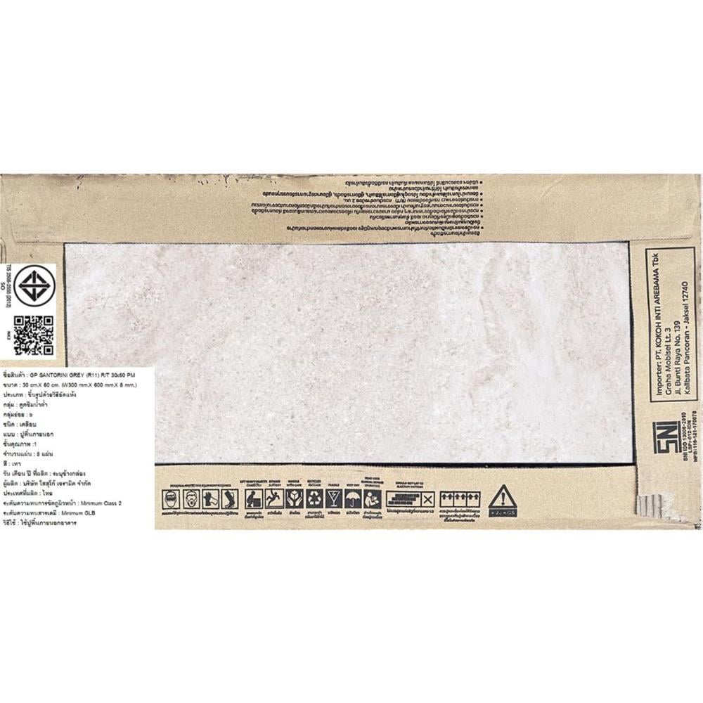 กระเบื้องพื้นพอร์ซเลน 30x60 ซม. COTTO ชานโตรินี เทา PM 1.44 ตร.ม.