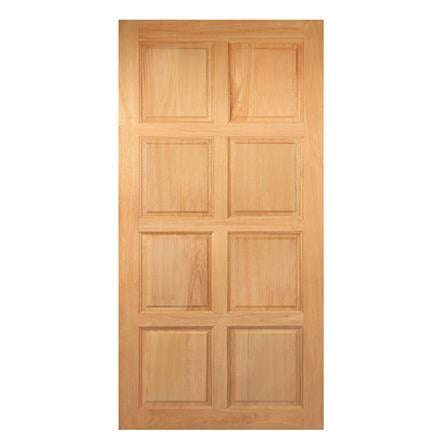 ประตูไม้สยาแดง ไม่เจาะลูกบิด VK 181 8 ฟัก 100x200 ซม. สีธรรมชาติ