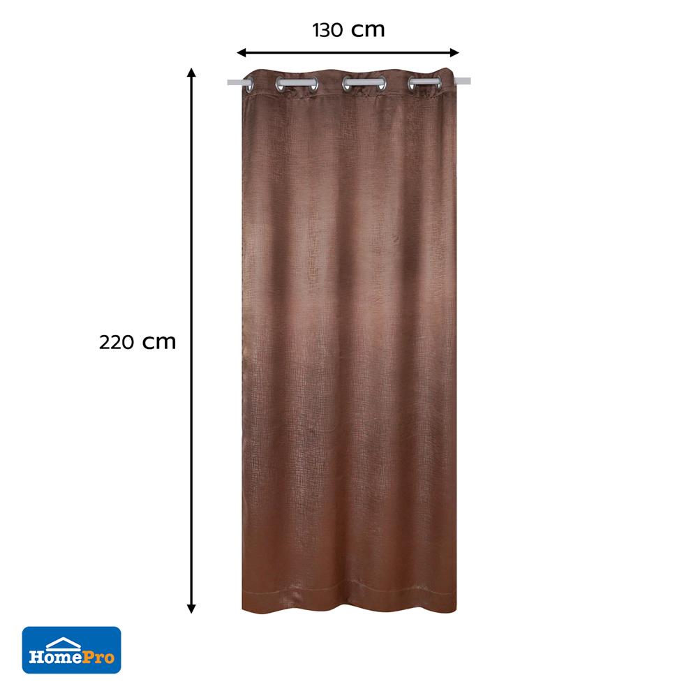 ผ้าม่าน EYELET HOME LIVING STYLE GRID UV 130x220 ซม. สีน้ำตาล