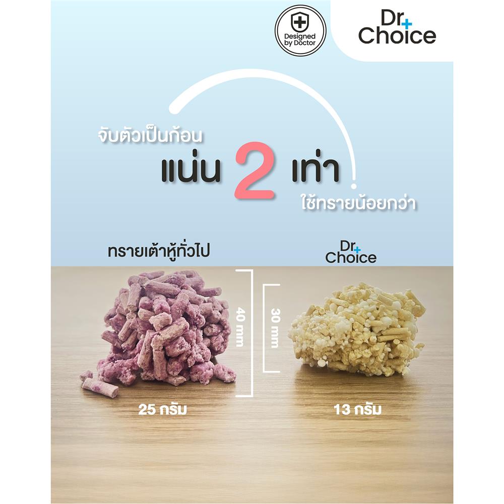 ทรายแมวเต้าหู้ผสมมันสำปะหลัง DR.CHOICE กลิ่นแป้งเด็ก 2.5 กก.