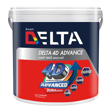 สีน้ำทาภายนอก ชนิดด้าน DELTA 4D ADVANCE 2IN1 BASE A 2.5 แกลลอน_0