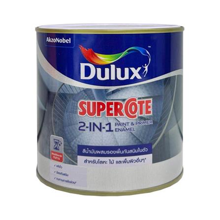 สีน้ำมันผสมรองพื้น ชนิดด้าน DULUX SUPERCOTE 2-IN-1 F1002 สีดำ 1 ลิตร_0