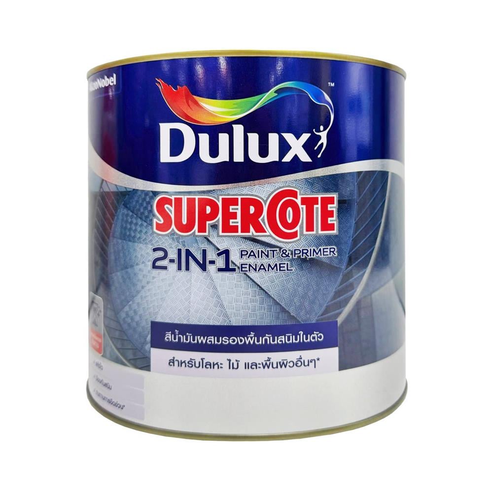 สีน้ำมันผสมรองพื้น ชนิดด้าน DULUX SUPERCOTE 2-IN-1 F1004 สีเทา 3 ลิตร