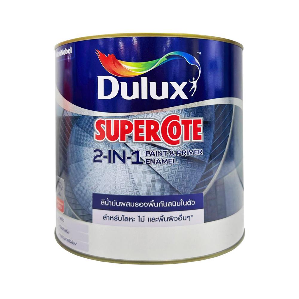 สีน้ำมันผสมรองพื้น ชนิดด้าน DULUX SUPERCOTE 2-IN-1 F1001 สีขาว 3 ลิตร