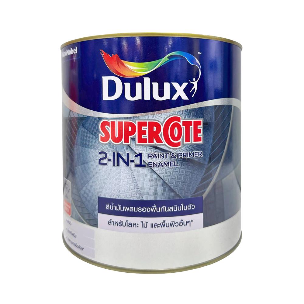 สีน้ำมันผสมรองพื้น ชนิดเงา DULUX SUPERCOTE 2-IN-1 G1002 สีดำ 3 ลิตร