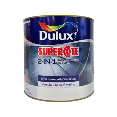 สีน้ำมันผสมรองพื้น ชนิดเงา DULUX SUPERCOTE 2-IN-1 G1004 สีเทา 3 ลิตร_0