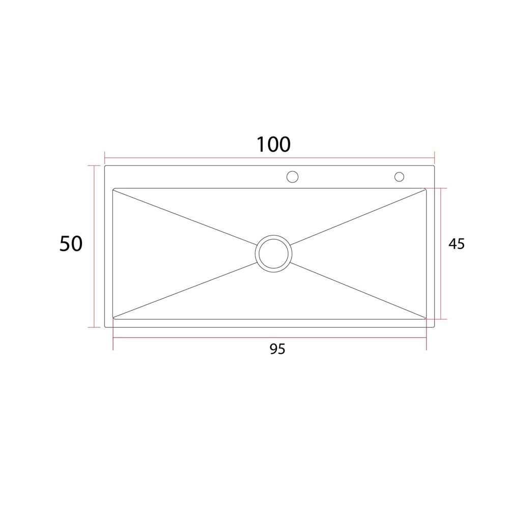 ซิงค์ฝัง 1 หลุม S-FLO NL0096 SF-21 10050BL สีดำ