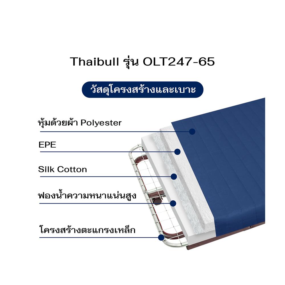 เตียงพับพร้อม TOPPER THAIBULL OLT247-65 สี BLUE