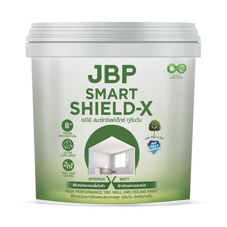 สีน้ำทาฝ้า ชนิดด้าน JBP SMART SHIELD-X 2IN1 สีเทา 1 แกลลอน_0